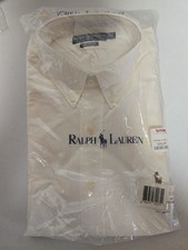 NWT Vtg Ralph Lauren Blake Mens Sz 17 34/35 Button Down Shirt White NOS