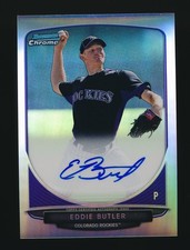 EDDIE BUTLER ⚾ 2013 Bowman Chrome Auto #/500 Refractor #BCP-EB Colorado Rockies