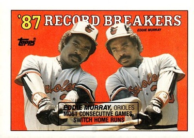 1988 Topps #4a Eddie Murray Caption in box on front