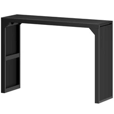 46" Solid Wood Narrow Console Table Black for Living Room,Foyer