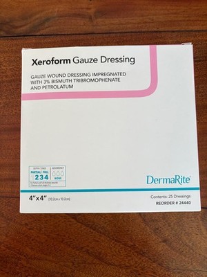 Xeroform Impregnated Gauze Dressing, Sterile, 4 X 4'' Box of 25