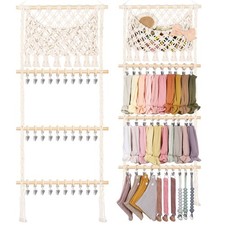 Headband Holder Hair Bow Organizer for Girls,Macrame Bow Holder Hair Accessor...