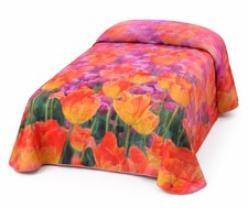 Copriletto Trapuntato Ambrosiana Garden Tulipani Cotone Trapuntino Singolo