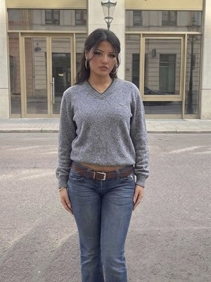Grauer Lacoste Sweater Größe  M Sehr Guter Zustand Vintage