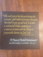 Coca-Cola Bottling Co. Consolidated 75th Anniversary Commemorative Set 1902–1977
