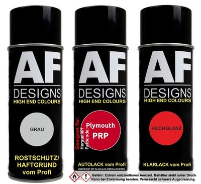 Spraydose Set für Plymouth PRP Red Autolack Klarlack Grundierung Spraydose Set