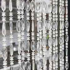 ave split Beaded Curtain Doorways Acrylic 39W x 78.7L Pack of 1 , Clear