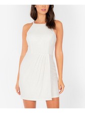 SPEECHLESS Womens Sheath Mini Dress White Sleeveless Back Juniors 3