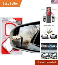 Pair of Frameless 2" HD Convex Blind Spot Mirrors - Enhanced Visibility for SUVs