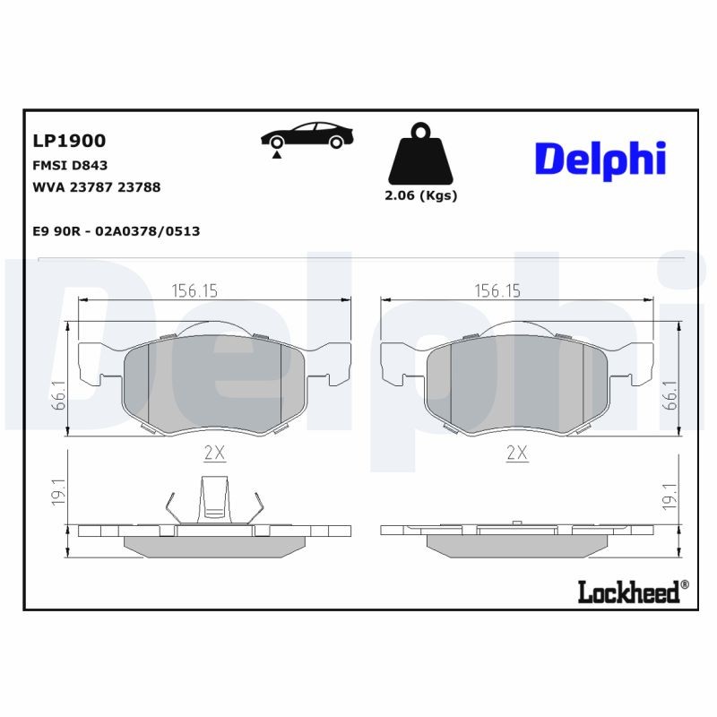 Delphi Bremsbelagsatz, Scheibenbremse Lp1900 Für Ford Mazda - Bild 3