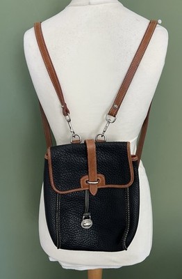 Dooney & Bourke Leder Rucksack schwarz/braun AWL X192 USA Vintage