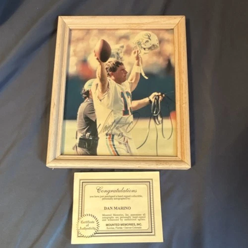 Dan Marino Miami Dolphins Autographed Original Photo Framed Mounted Memories