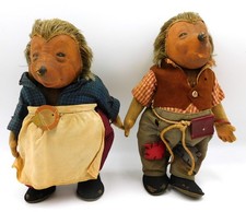 Steiff Mecki & Micki Hedgehog Puppy Doll 28 Cm Made In Germany 1950S