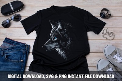 Majestic Wolf Head Clipart Wildlife Art PNG SVG Instant Download