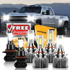 For Chevy Silverado 1500 3500 Classic 2007 LED Headlight + Fog Lights Bulbs Kit