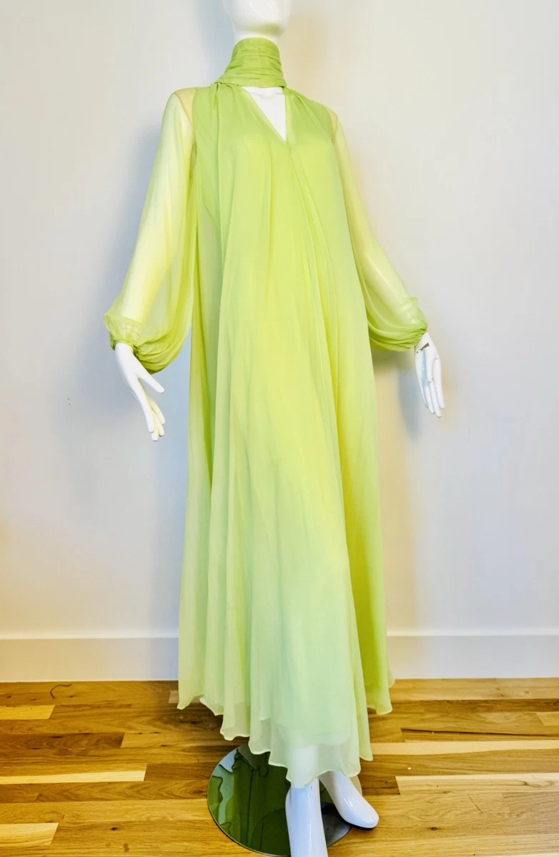 sachin and babi light blue dress Maria Lucia Hohan V Neck Pleated Tulle Long Dress In Sage main image 0