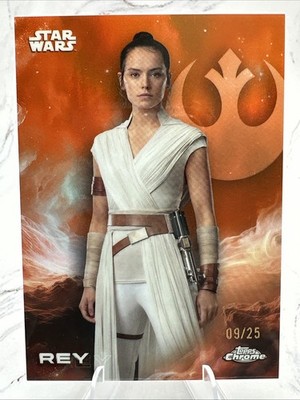 2025 Topps Chrome Star Wars REY #155 Orange Refractor /25