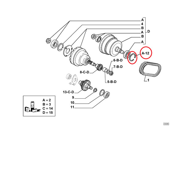 Sicherheitsring Dicke 1.35 Mm Fiat Panda Automatik Getriebe OE 9942728-image