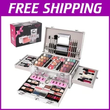 Comprehensive 106-Piece Makeup Palette with Brushes - Ideal for Teens & Newbies
