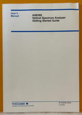 Yokogawa AQ6380 Optical Spectrum Analyzer Getting Started Guide User's Manual.
