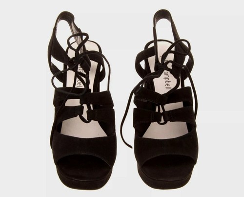 PVP €115 JEFFREY CAMPBELL Sandalias de Cuero con Corbata al Tobillo Talla 40 UK 7 US 9.5 Tacón - Imagen 3 de 6