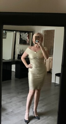 BEBE gold formal party cocktail dress | eBay