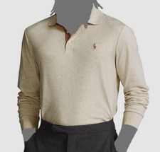 130 Polo Ralph Lauren Mens Gray Classic-Fit Long Sleeve Pony Logo Shirt Size XL