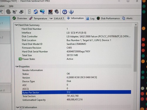 LOT OF 5* SANDISK 400GB 2.5 SAS SSD 12G SDLTODKM-400G LT0400MO *512 FORMAT *99% - Picture 5 of 5