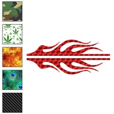 Pair Flames Fire, Vinyl Decal Sticker, 40 Patterns 3 Sizes, 7352