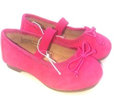 Baby Shoes Girls Size 4 Children Kids Slip on Pink Infants Fabric Bow Strap