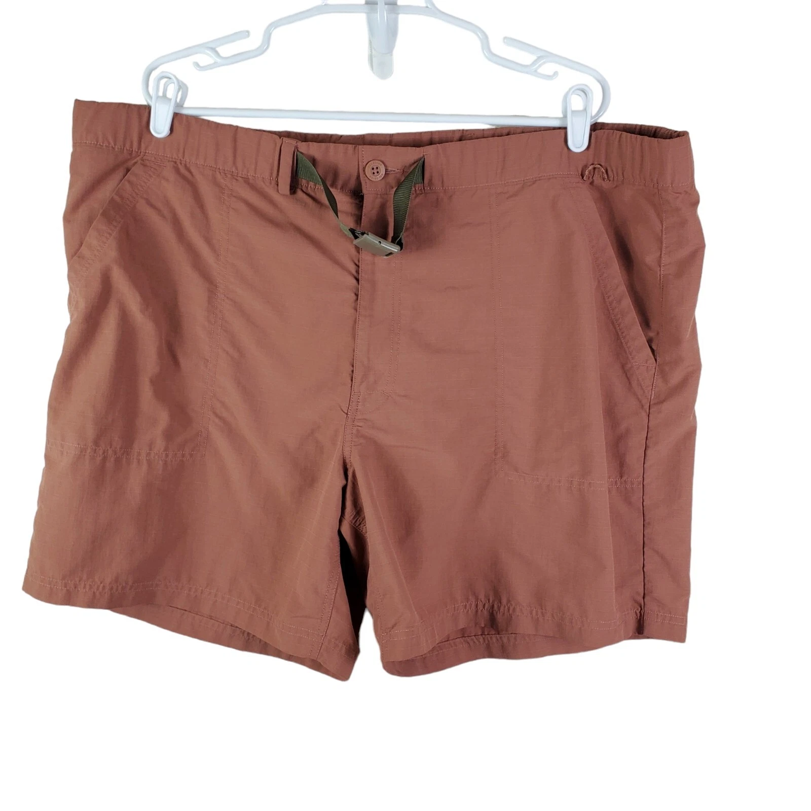 REI Co-op Shorts Mens XXL Brown Belted Sahara Amphib Ripstop Hiking Quick Dry