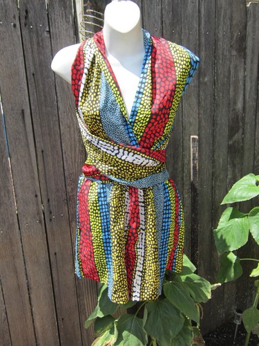 NWOT Women Boho Print Multiple Wear Romper Ethnic Tie Top & Shorts Size Small - Picture 3 of 3