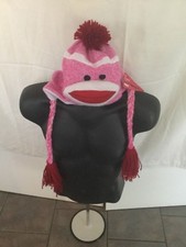 The Original Sock Monkey Hat, Knit, Plush Material NWT.Youth