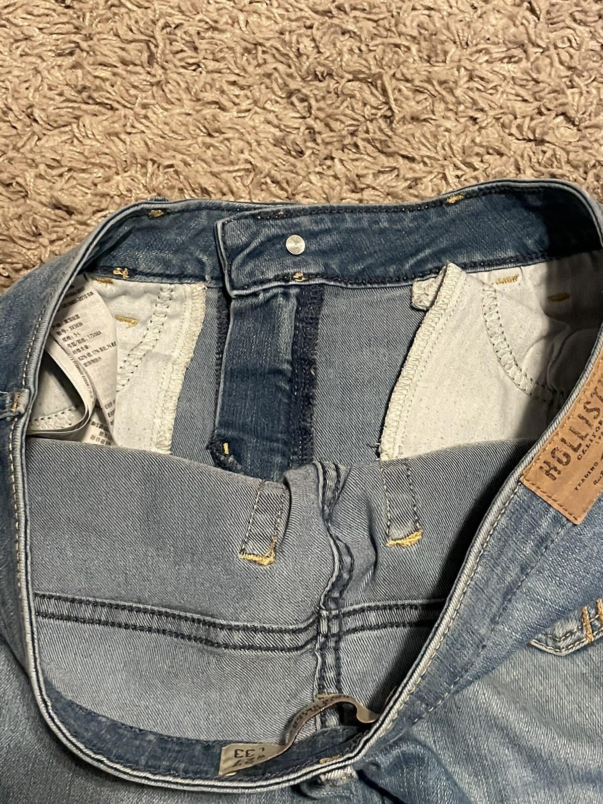 Vintage Hollister 2000’s blue distressed ripped jeans