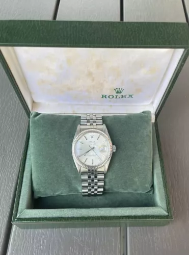 Vintage Rolex Datejust Ref 16014 Stainless Steel Silver Dial 36mm Watch w/ Box