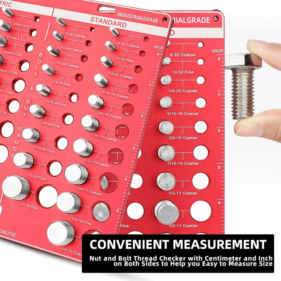 34 Thread Identifier Gauge Inch & Metric Screw Size Nut and Bolt Thread ...
