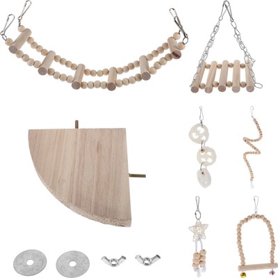  1 Set Bird Swing Papagei Käfig Stehstange Holzplattform Hängende