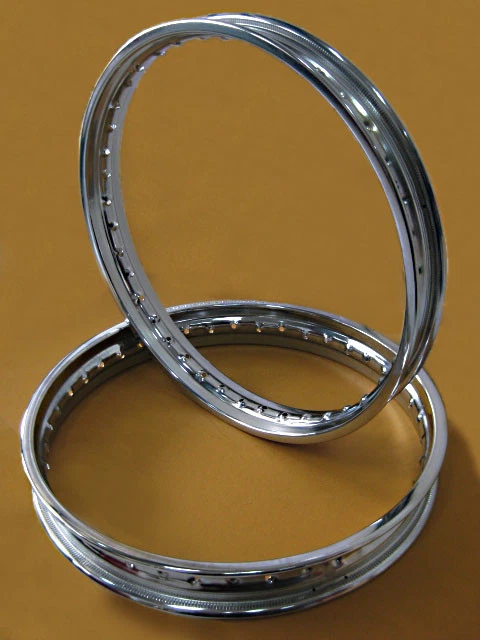 Fit KAWASAKI G4TR 1970-1975 G5 1972 FRONT & REAR CHROME WHEEL RIM SET 2PCS  [mi] Foto 2 de 4