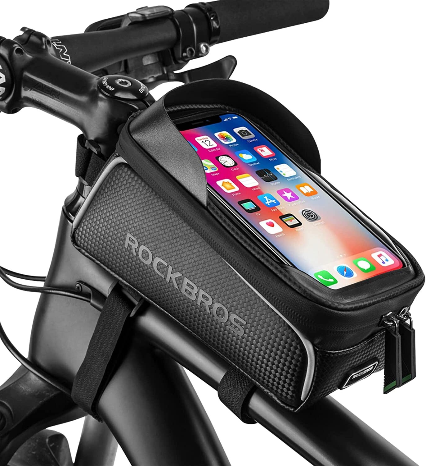 ROCKBROS borsa da bicicletta impermeabile borsa telaio borsa tubo superiore 6,0"" supporto cellulare