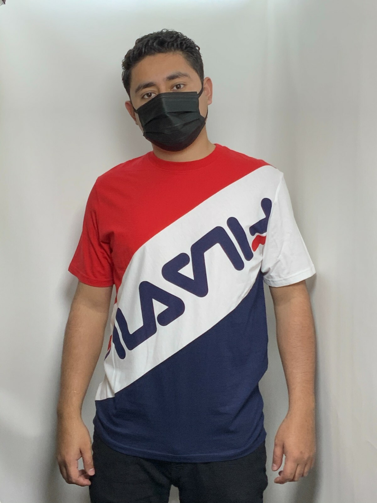 T shirt uomo Fila Navy bianca rossa manica corta