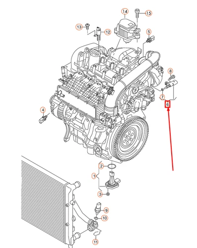 NEU AUDI A3 8V KÜHLMITTELTEMPERATURSENSOR 03F919501B ORIGINAL - Bild 10 von 11