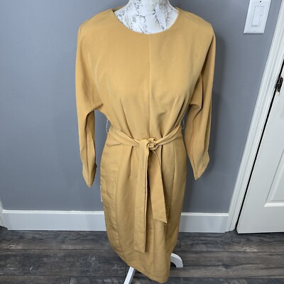 Orange Creek Los Angles Tan Orange Chiffon Modest Dress Boho Romantic Small
