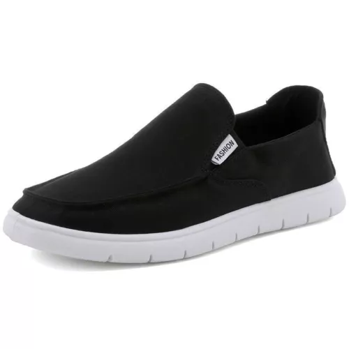 Herrenschuhe Segeltuch Slipper Flach Rutschfest Freizeitschuhe Atmungsaktiv Neu - Bild 5 von 25