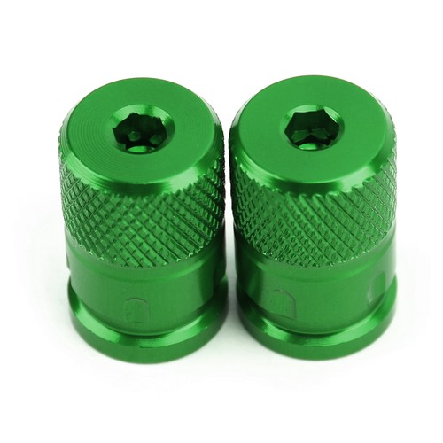 CNC Aluminum Green Anti-Thief Tire Valve Stem Cap For Motorcycle Car Truck Bike~ - Picture 8 of 12