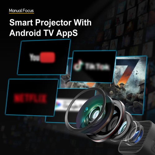 Mini Beamer 4K UHD Heimkino Projektor LED WiFi Bluetooth Android TV Taschenkino - Bild 10 von 24