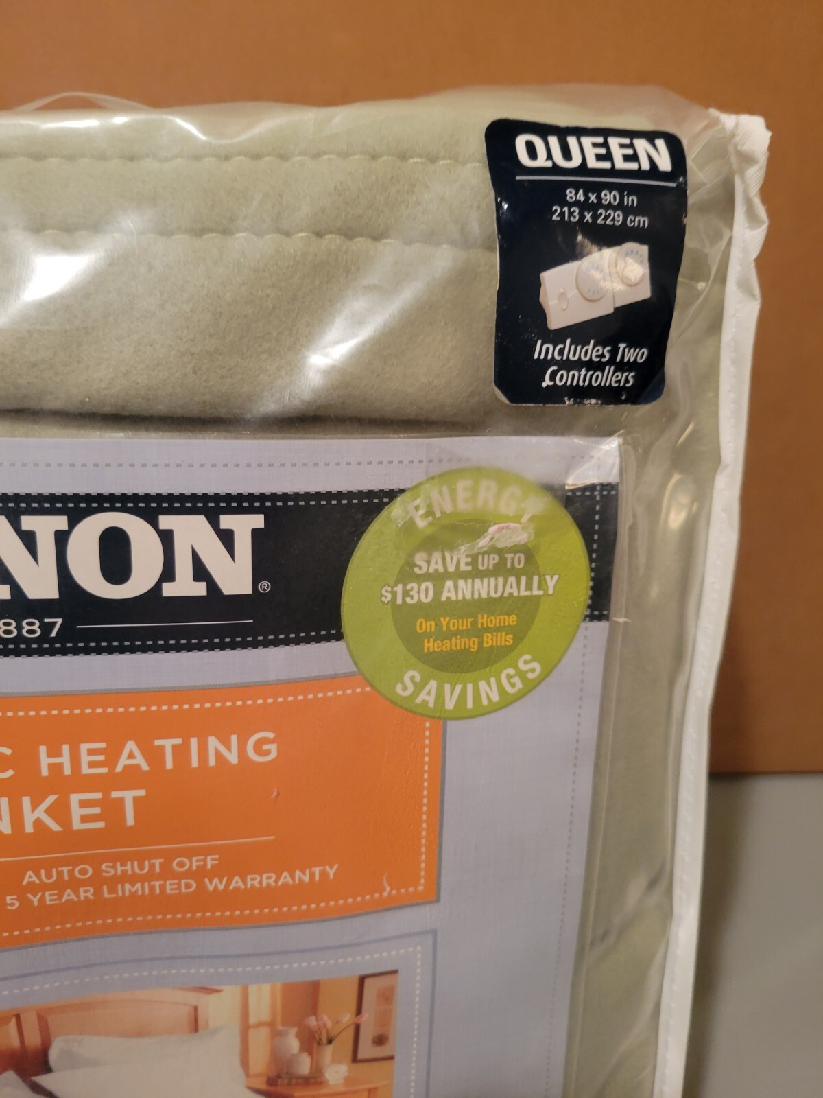 NEW Cannon Automatic Heating heated Electric Queen  Blanket  2 controllers green