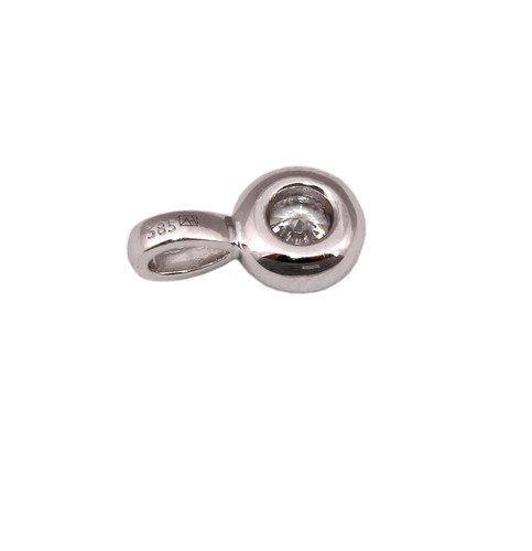 Colgante Solitario Brillante 0.30 Quilates W/p2 Oro Blanco 585 14kt - Imagen 3 de 4