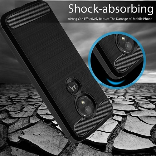 For Motorola Moto E7 G7 G6 E5 Play Edge Plus Case Carbon Fiber Heavy Duty Cover - Picture 7 of 11