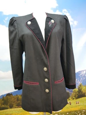 Original Alphorn schwarz festlich eleganter Blazer mit Samt Trachtenjacke Gr.40 - Bild 1 von 4