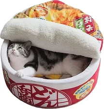 Ramen Noodle Dog & Cat Bed,Keep Warm and Super Soft Creative Pet Nest for Indoor